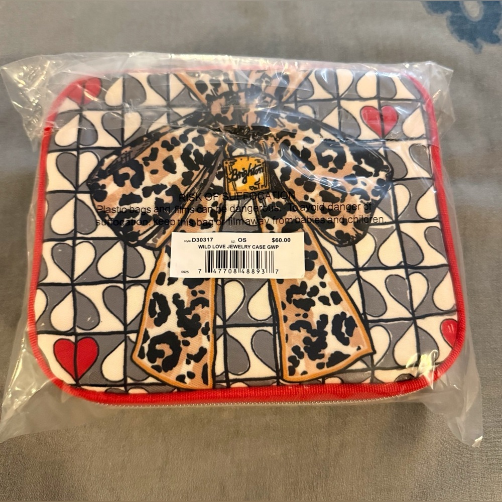 Brighton Wild Love Cosmetic Bag - Red, Black, Tan - Picture 7 of 7